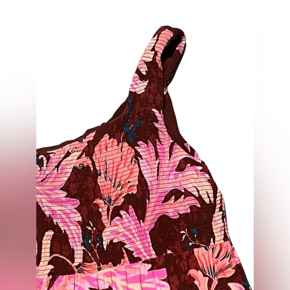 Soma Wknd soft jersey one should floral smocked tiered maxi dress built in bra - Picture 8 of 16